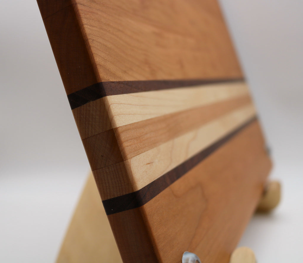 Handmade Cherry Cutting Board with Walnut/Maple Accent