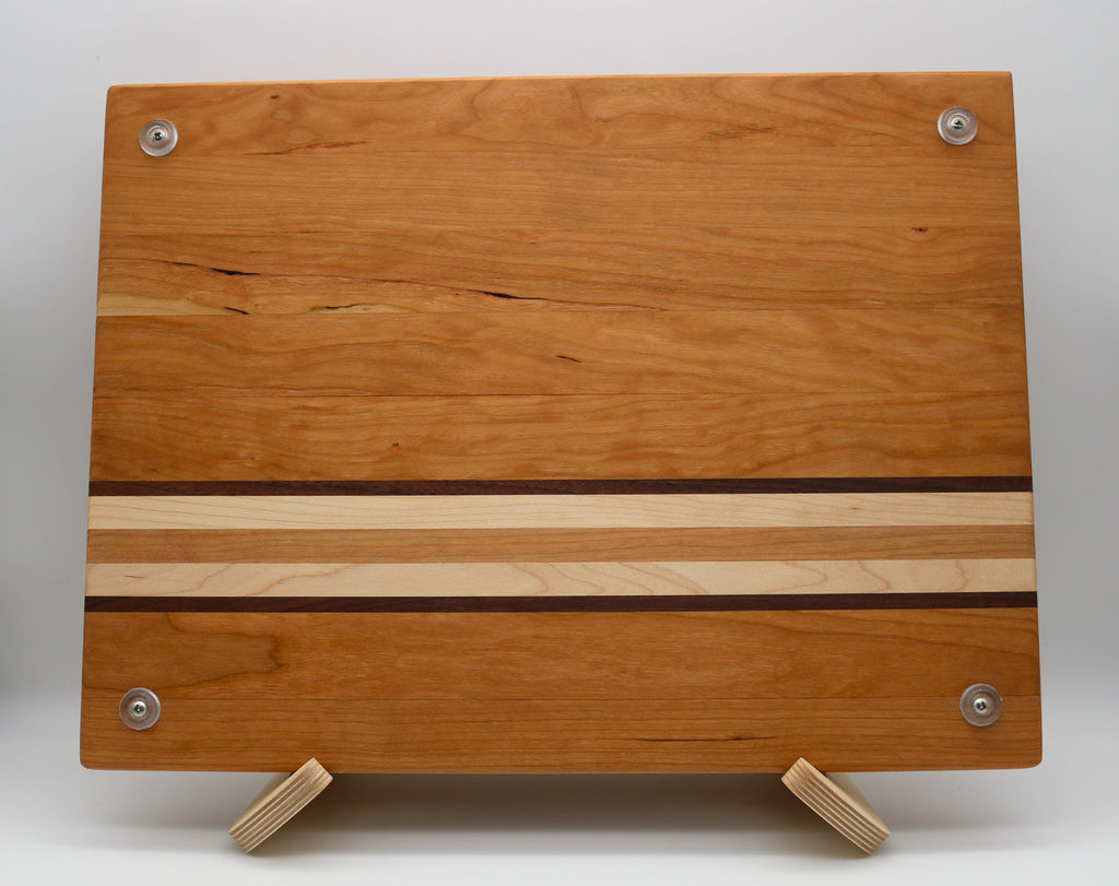 Handmade Cherry Cutting Board with Walnut/Maple Accent