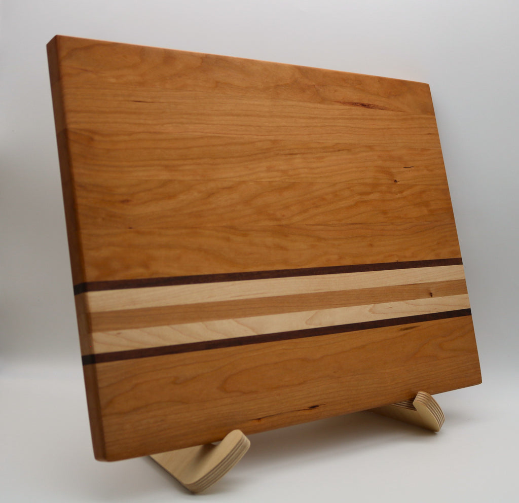 Handmade Cherry Cutting Board with Walnut/Maple Accent