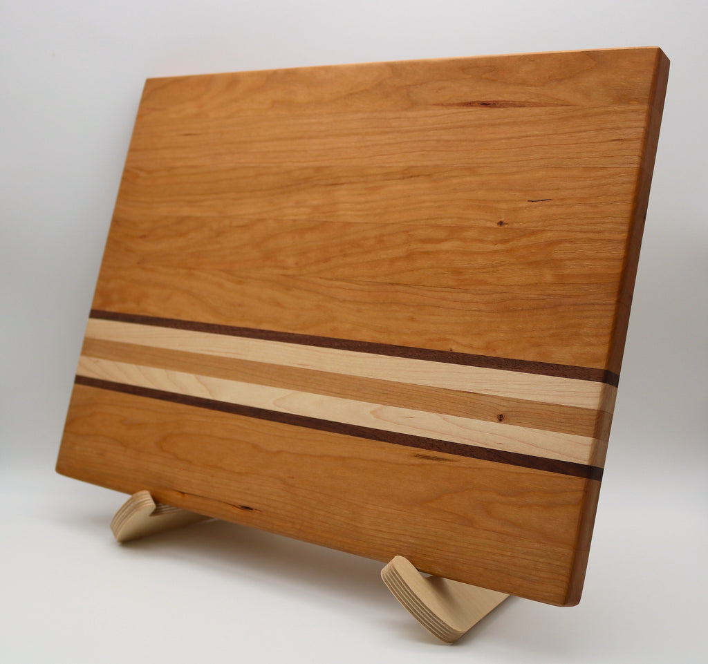 Handmade Cherry Cutting Board with Walnut/Maple Accent
