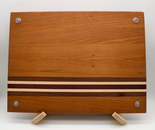 Handmade Cherry Cutting Board with Walnut/Maple/Purple Heart Accent