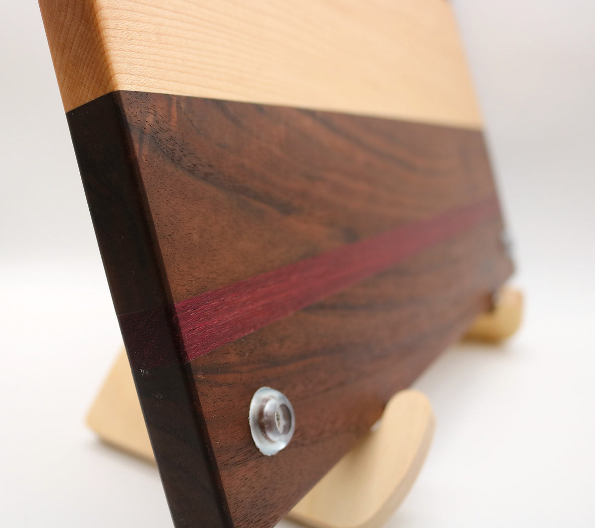 Maple/Walnut Cutting Board with Purple Heart Accent