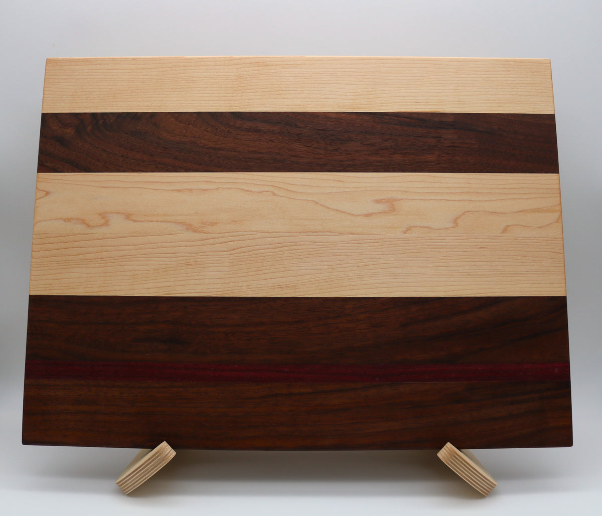 Maple/Walnut Cutting Board with Purple Heart Accent