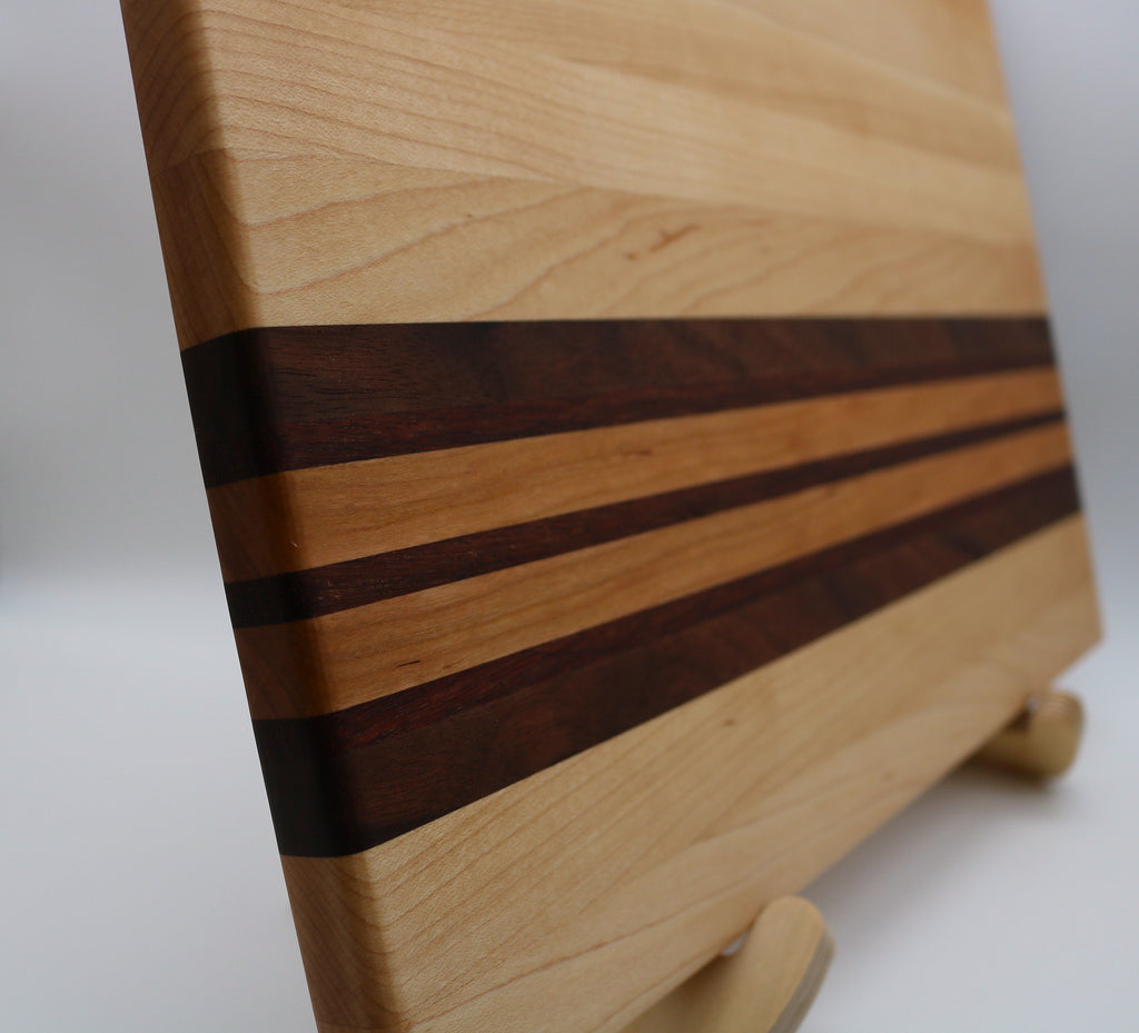 Handmade Maple Cutting Board with Walnut/Cherry/Purple Heart Accent