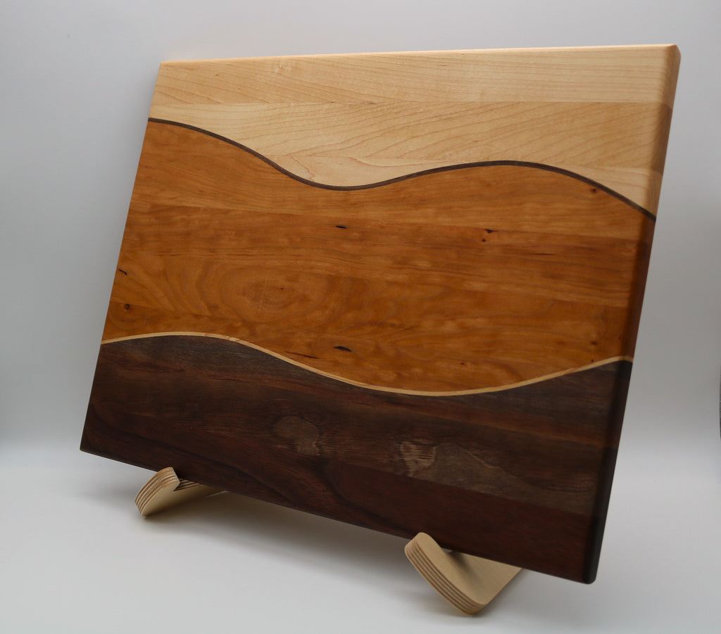 Handmade Maple/Cherry/Walnut Swirl Cutting Board