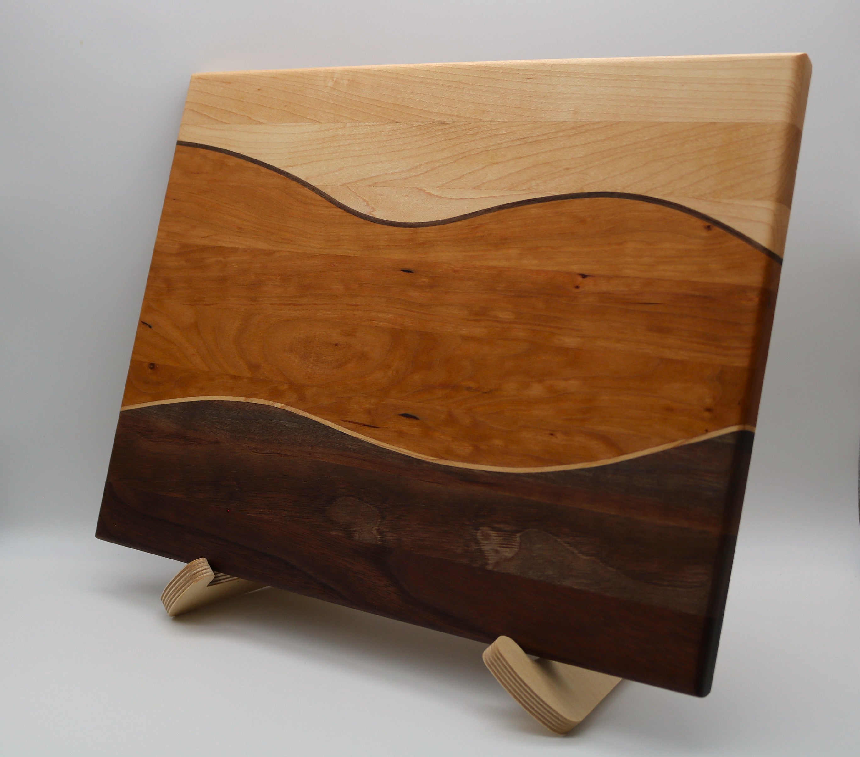 Handmade Maple/Cherry/Walnut Swirl Cutting Board