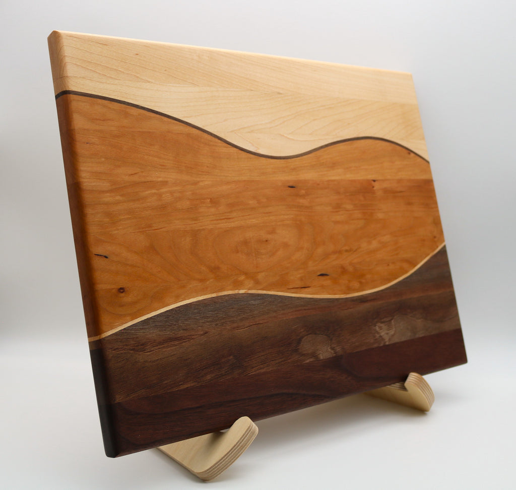 Handmade Maple/Cherry/Walnut Swirl Cutting Board