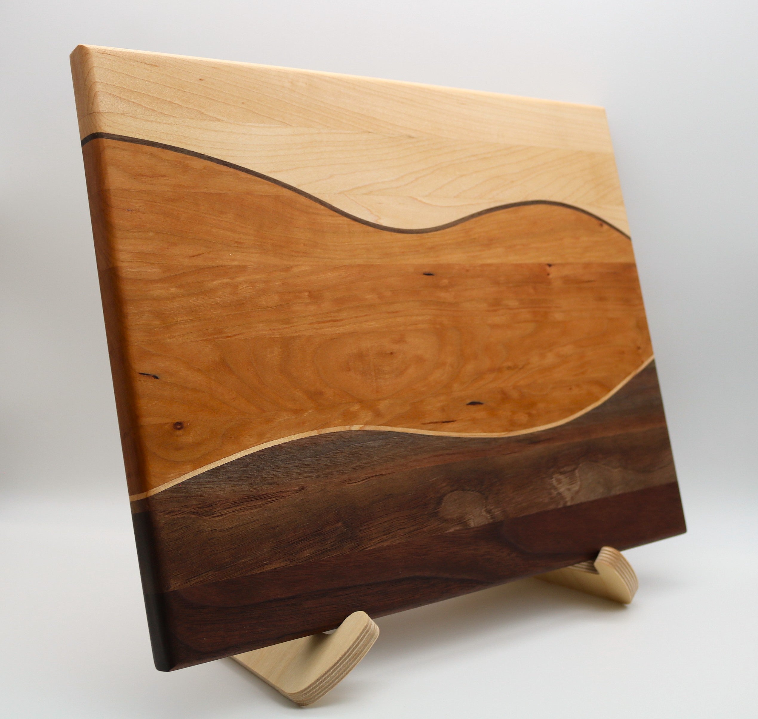 Handmade Maple/Cherry/Walnut Swirl Cutting Board