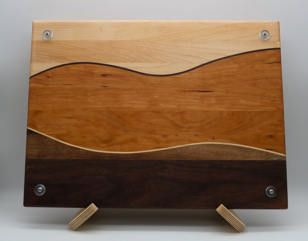 Handmade Maple/Cherry/Walnut Swirl Cutting Board