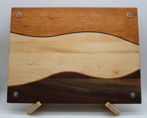 Handmade Cherry/Maple/Walnut Swirl Cutting Board