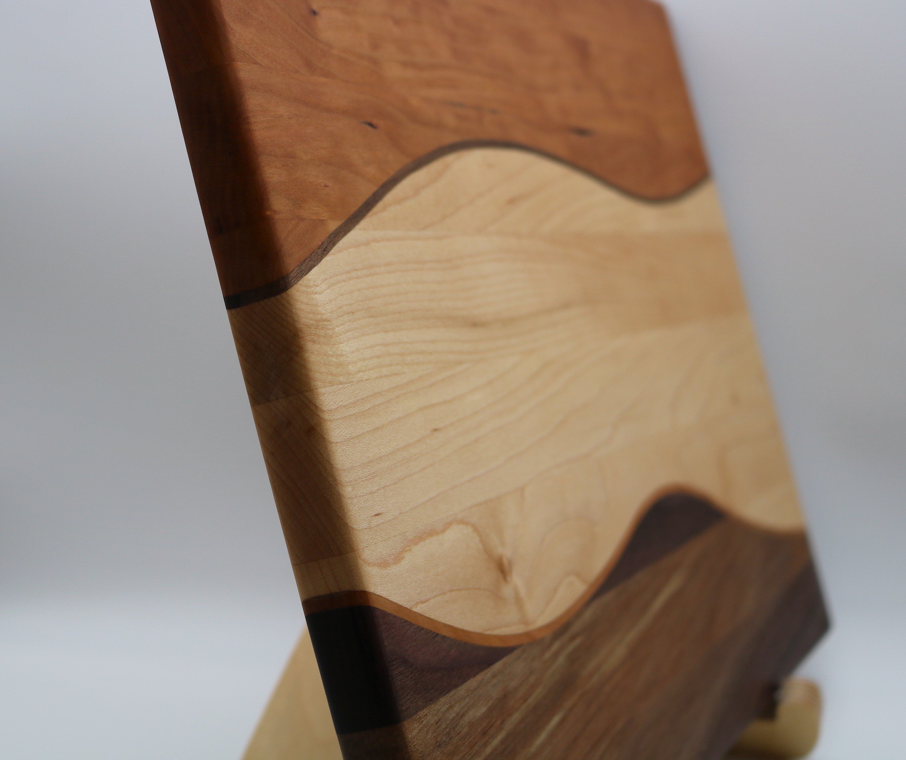 Handmade Cherry/Maple/Walnut Swirl Cutting Board