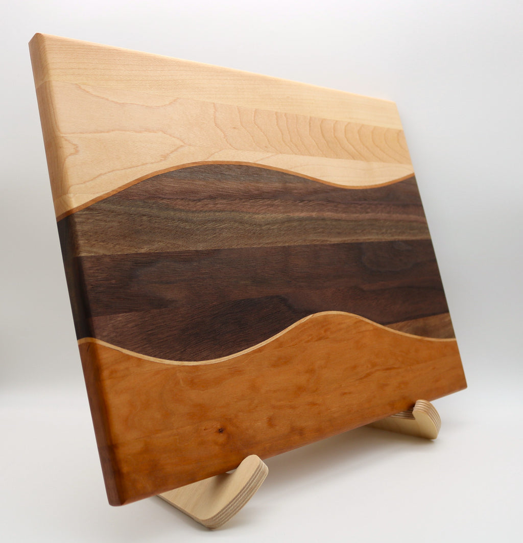 Handmade Maple/Walnut/Cherry Swirl Cutting Board
