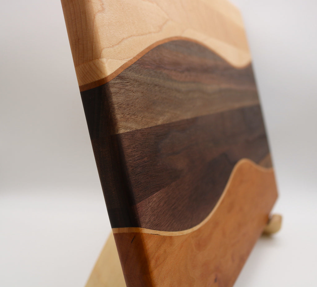 Handmade Maple/Walnut/Cherry Swirl Cutting Board