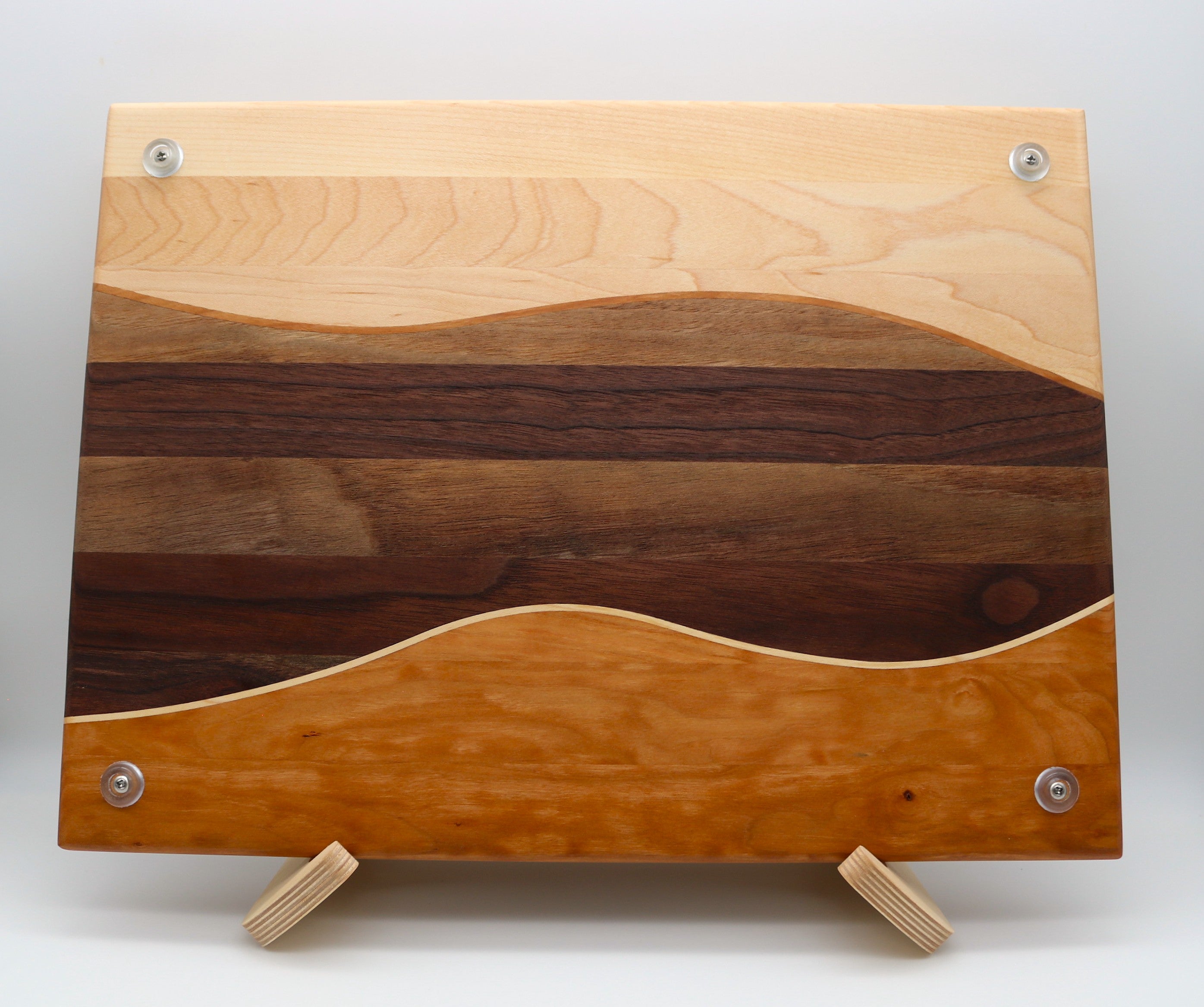 Handmade Maple/Walnut/Cherry Swirl Cutting Board