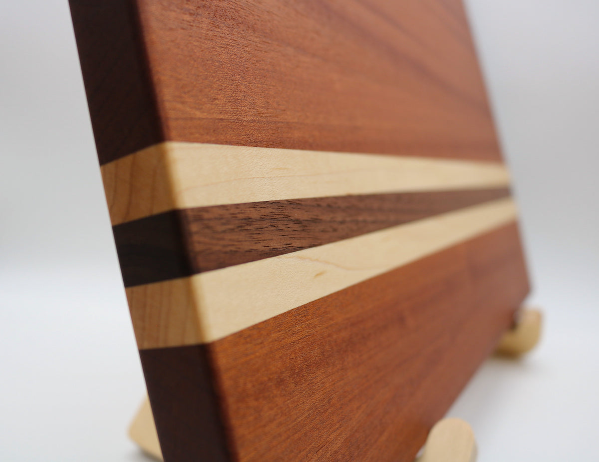 Sapele Cutting Board with Maple and Walnut Accent